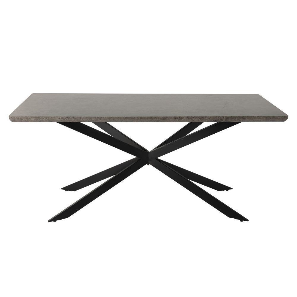 Falcon Rectangular Dining Table – 170cm Marble‑Effect MDF, Steel Base