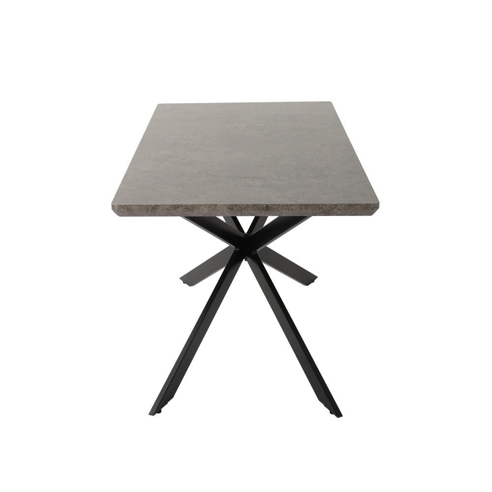 Falcon Rectangular Dining Table – 170cm Marble‑Effect MDF, Steel Base