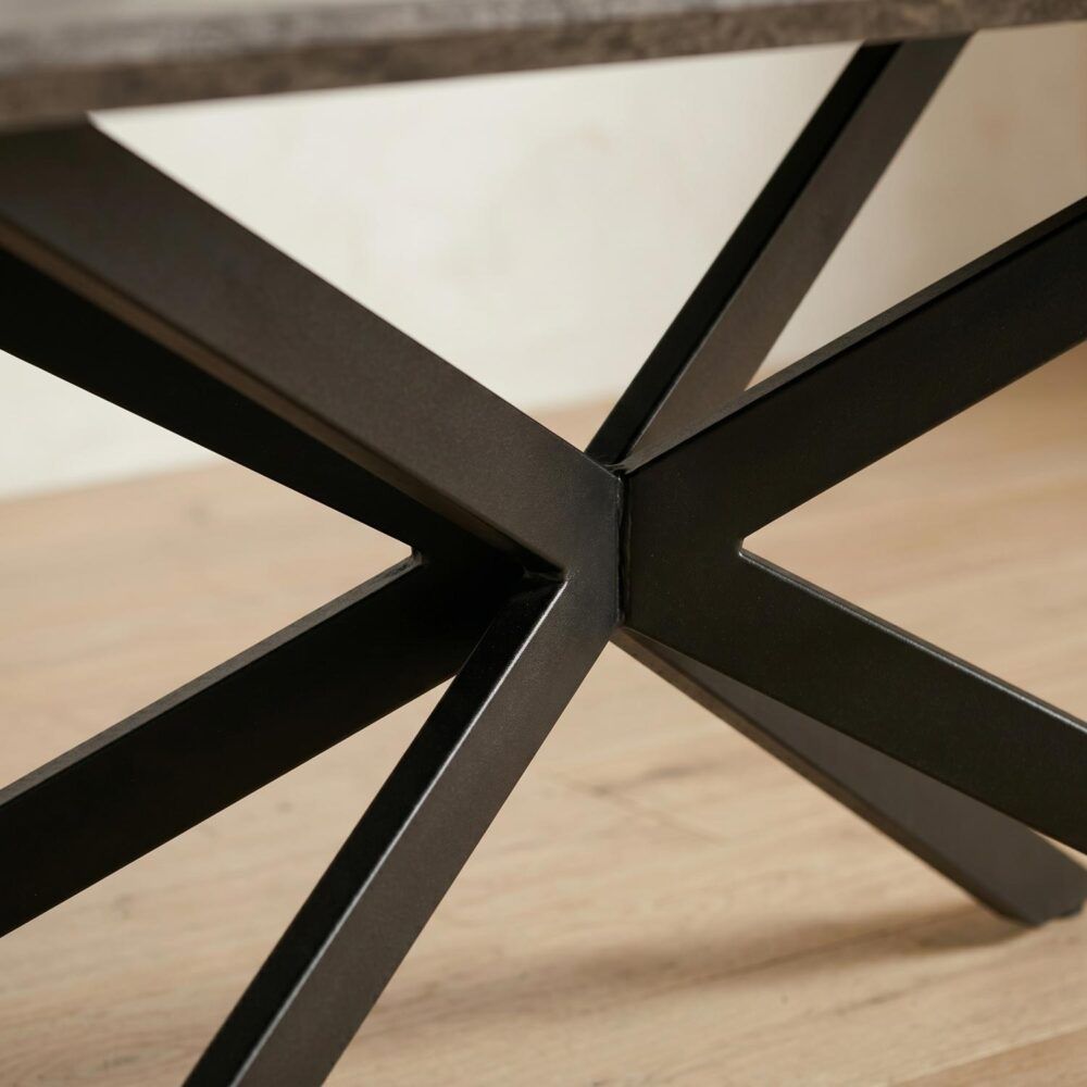 Falcon Rectangular Dining Table – 170cm Marble‑Effect MDF, Steel Base
