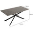 Falcon Rectangular Dining Table – 170cm Marble‑Effect MDF, Steel Base