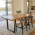 Venice 170cm Rectangular Dining Table Natural Wood Top Industrial Metal Legs