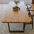 Venice 170cm Rectangular Dining Table Natural Wood Top Industrial Metal Legs