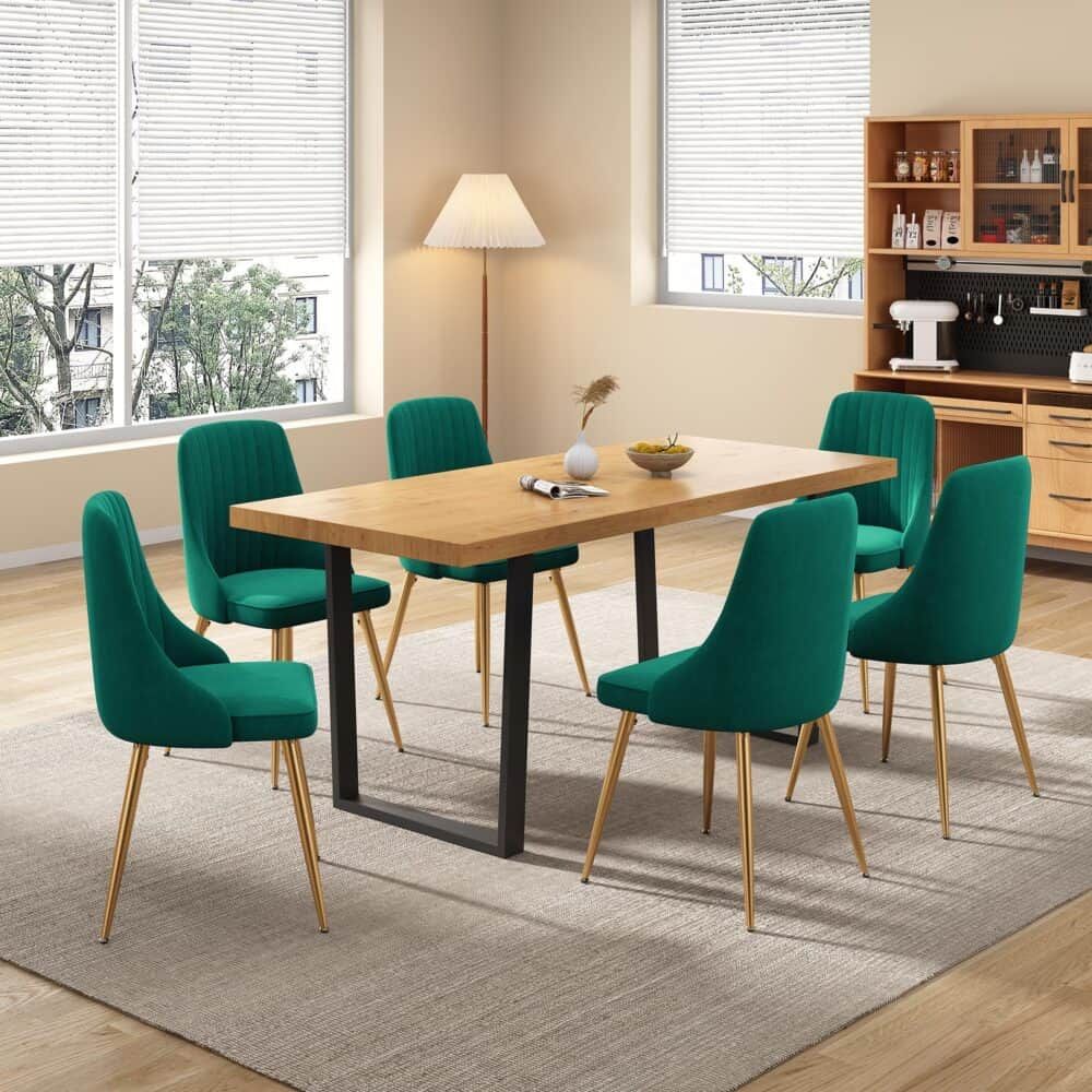 Venice 170cm Rectangular Dining Table Natural Wood Top Industrial Metal Legs