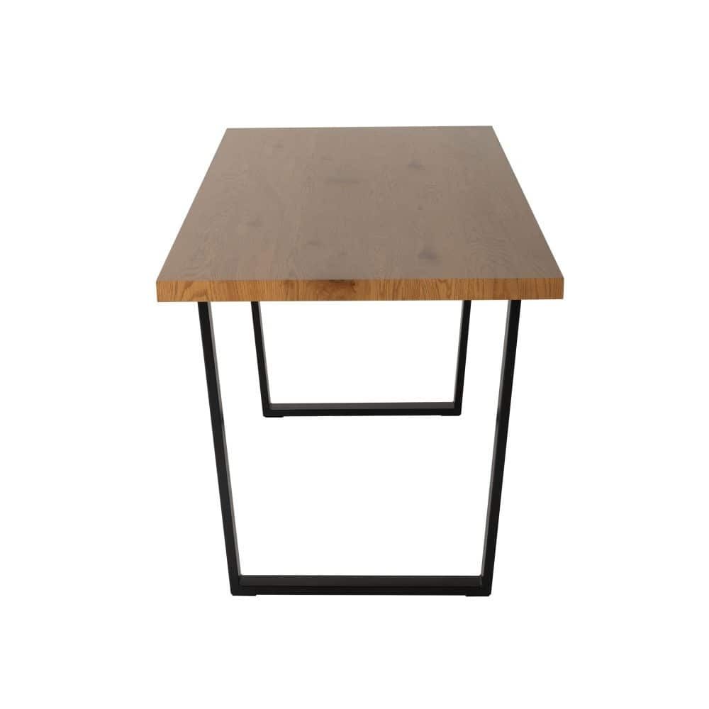 Venice 170cm Rectangular Dining Table Natural Wood Top Industrial Metal Legs