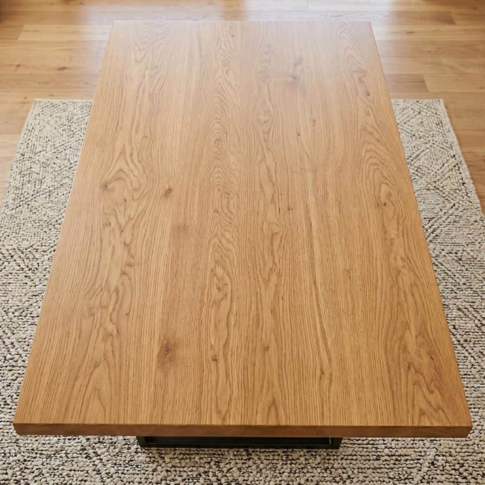 Venice 170cm Rectangular Dining Table Natural Wood Top Industrial Metal Legs