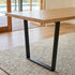 Venice 170cm Rectangular Dining Table Natural Wood Top Industrial Metal Legs