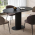 Clara Eclipse Black Oval Dining Table, Seats 4-6, Grooved Pillar Base Design