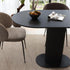 Clara Eclipse Black Oval Dining Table, Seats 4-6, Grooved Pillar Base Design