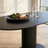 Clara Eclipse Black Oval Dining Table, Seats 4-6, Grooved Pillar Base Design