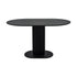 Clara Eclipse Black Oval Dining Table, Seats 4-6, Grooved Pillar Base Design