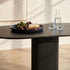 Clara Eclipse Black Oval Dining Table, Seats 4-6, Grooved Pillar Base Design