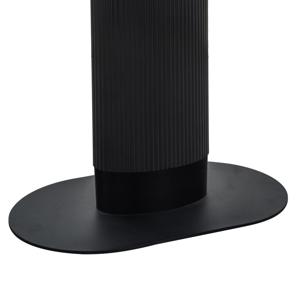 Clara Eclipse Black Oval Dining Table, Seats 4-6, Grooved Pillar Base Design