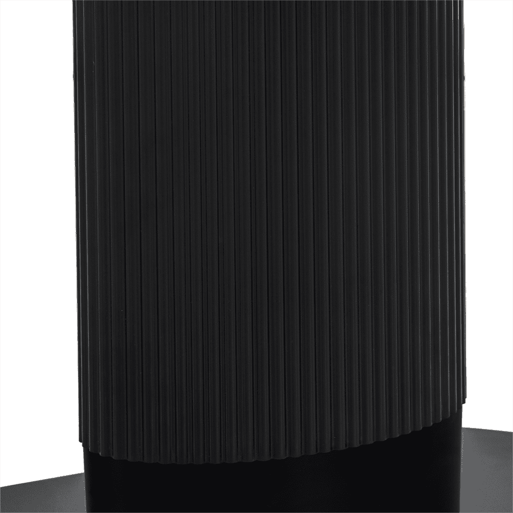 Clara Eclipse Black Oval Dining Table, Seats 4-6, Grooved Pillar Base Design