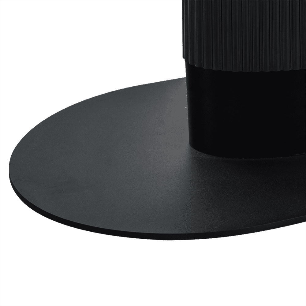 Clara Eclipse Black Oval Dining Table, Seats 4-6, Grooved Pillar Base Design