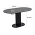 Clara Eclipse Black Oval Dining Table, Seats 4-6, Grooved Pillar Base Design