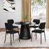 Palmer Round Dining Table 110cm Black Slatted Pedestal Solid Wood Base