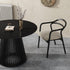 Palmer Round Dining Table 110cm Black Slatted Pedestal Solid Wood Base