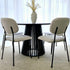 Palmer Round Dining Table 110cm Black Slatted Pedestal Solid Wood Base