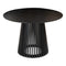 Palmer Round Dining Table 110cm Black Slatted Pedestal Solid Wood Base