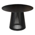 Palmer Round Dining Table 110cm Black Slatted Pedestal Solid Wood Base