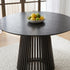 Palmer Round Dining Table 110cm Black Slatted Pedestal Solid Wood Base