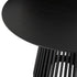 Palmer Round Dining Table 110cm Black Slatted Pedestal Solid Wood Base