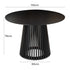 Palmer Round Dining Table 110cm Black Slatted Pedestal Solid Wood Base