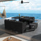Bali 11 Piece Outdoor Dining Set Black Rattan Table Chairs & Ottomans