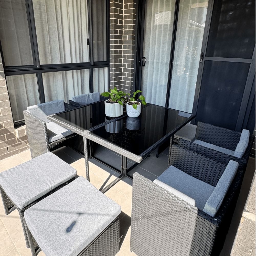 Horrocks 8 Seater Outdoor Dining Set-Black