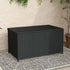 320L Outdoor Wicker Storage Box PE Rattan Deck Box with Wheels Black