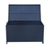 320L Outdoor Wicker Storage Box PE Rattan Deck Box with Wheels Black