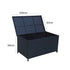 320L Outdoor Wicker Storage Box PE Rattan Deck Box with Wheels Black