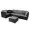 6‑Piece Outdoor Modular Lounge Set – Black Wicker, Cushions, UV & Waterproof