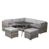 8PC Outdoor Dining Set Wicker Table &amp; Chairs-Grey