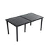 Outdoor Minimalist Black Wicker 6-Seater Dining Set