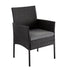 4 Seater Wicker Outdoor Lounge Set-Black