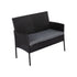 4 Seater Wicker Outdoor Lounge Set-Black