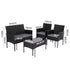 4 Seater Wicker Outdoor Lounge Set-Black