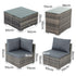 Outdoor Modular Lounge Sofa with Wicker End Table Set