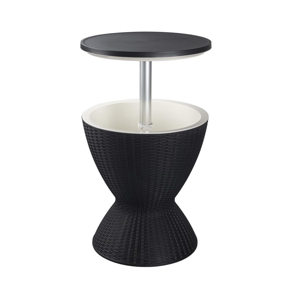 Garden Ice Cooler Table – Black, Outdoor Bar Table & Drinks Cooler