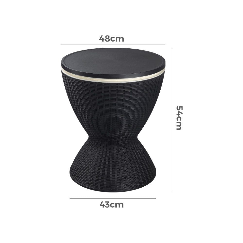 Garden Ice Cooler Table – Black, Outdoor Bar Table & Drinks Cooler