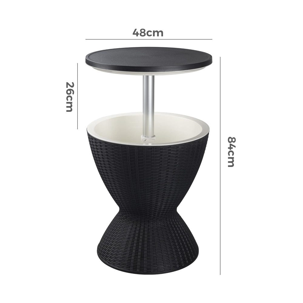 Garden Ice Cooler Table Black