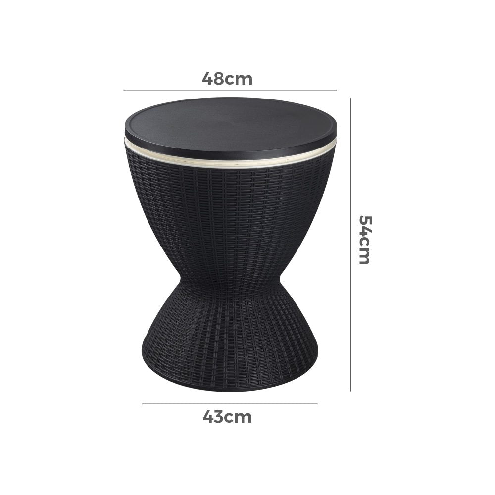 Garden Ice Cooler Table Black