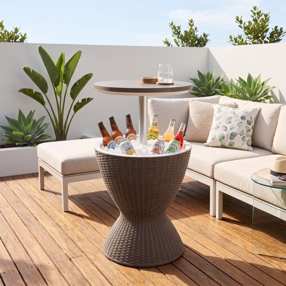 Taupe Ice Bucket Table