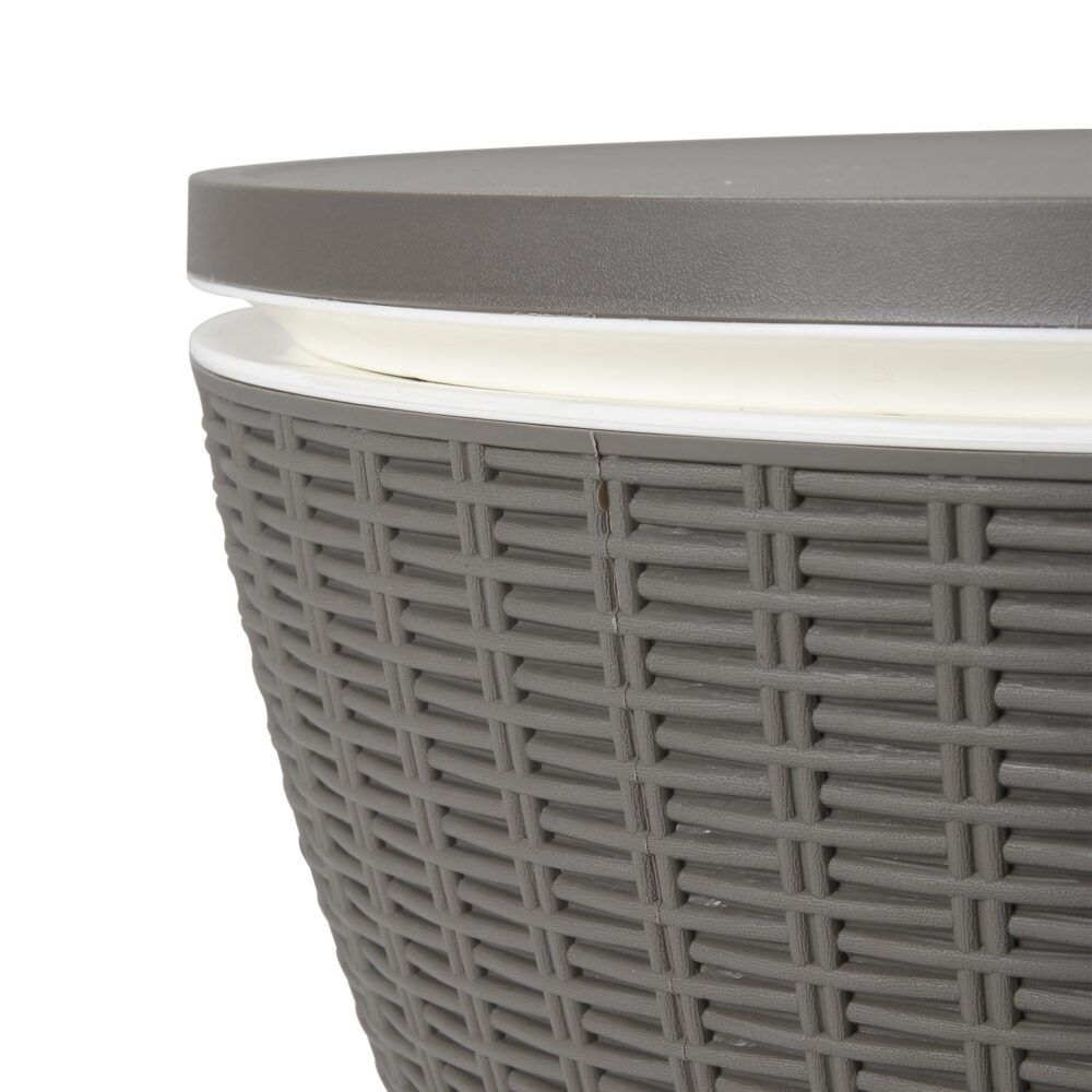 Taupe Ice Bucket Table 30L Cooler Outdoor Dining Table Drain Plug Design