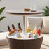Taupe Ice Bucket Table 30L Cooler Outdoor Dining Table Drain Plug Design