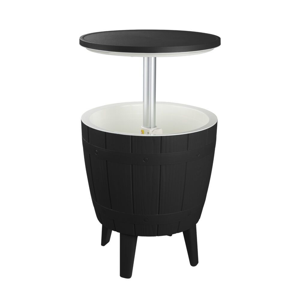 Black Ice Bucket Cooler Table 35L Outdoor Patio Bar Table Retractable Top