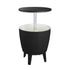 Black Ice Bucket Cooler Table 35L Outdoor Patio Bar Table Retractable Top