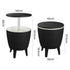 Black Ice Bucket Cooler Table 35L Outdoor Patio Bar Table Retractable Top