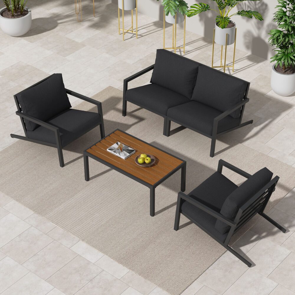Aidan Garden Furniture Set in Slate Grey — 5 pieces